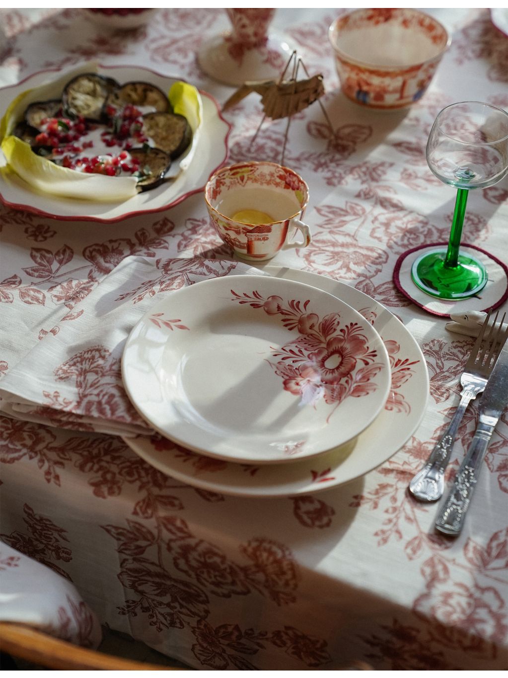 anna+nina rose print cotton napkins set of two - British product
