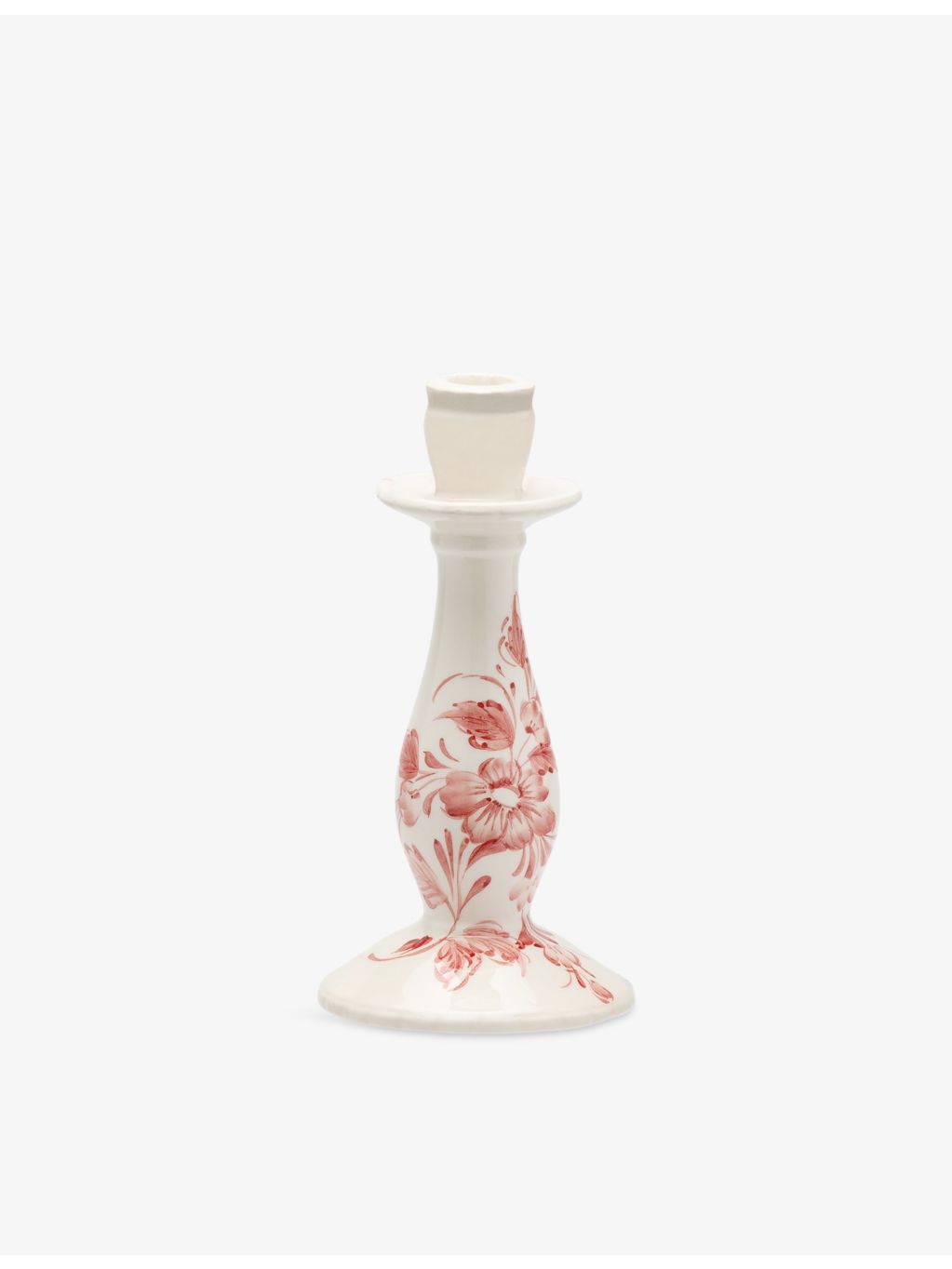 anna + nina whimsical rose earthenware candleholder 25cm - British product
