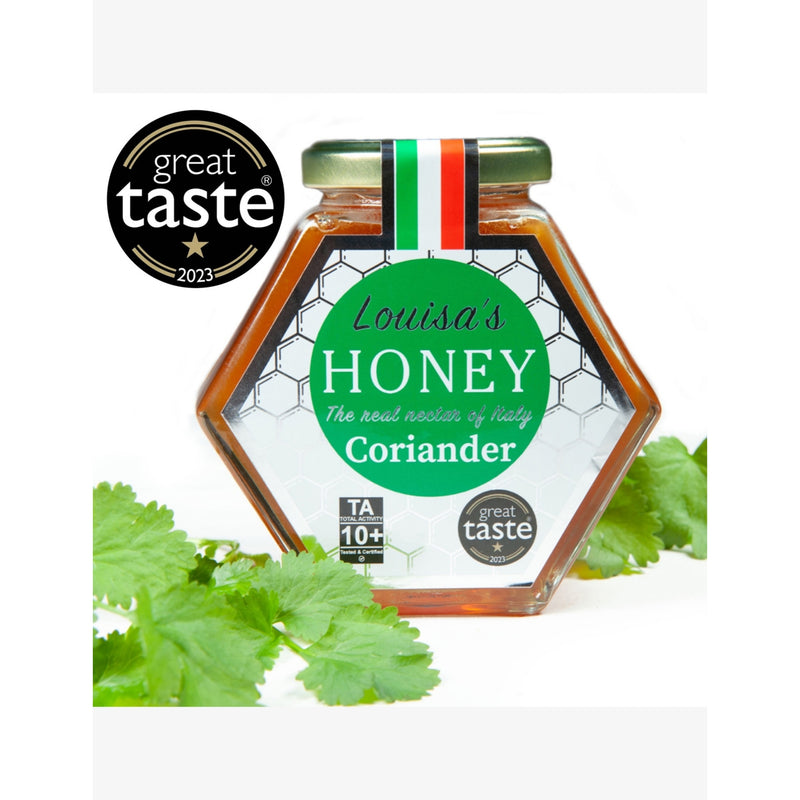 Louisa's raw coriander honey 400g, imported from the UK