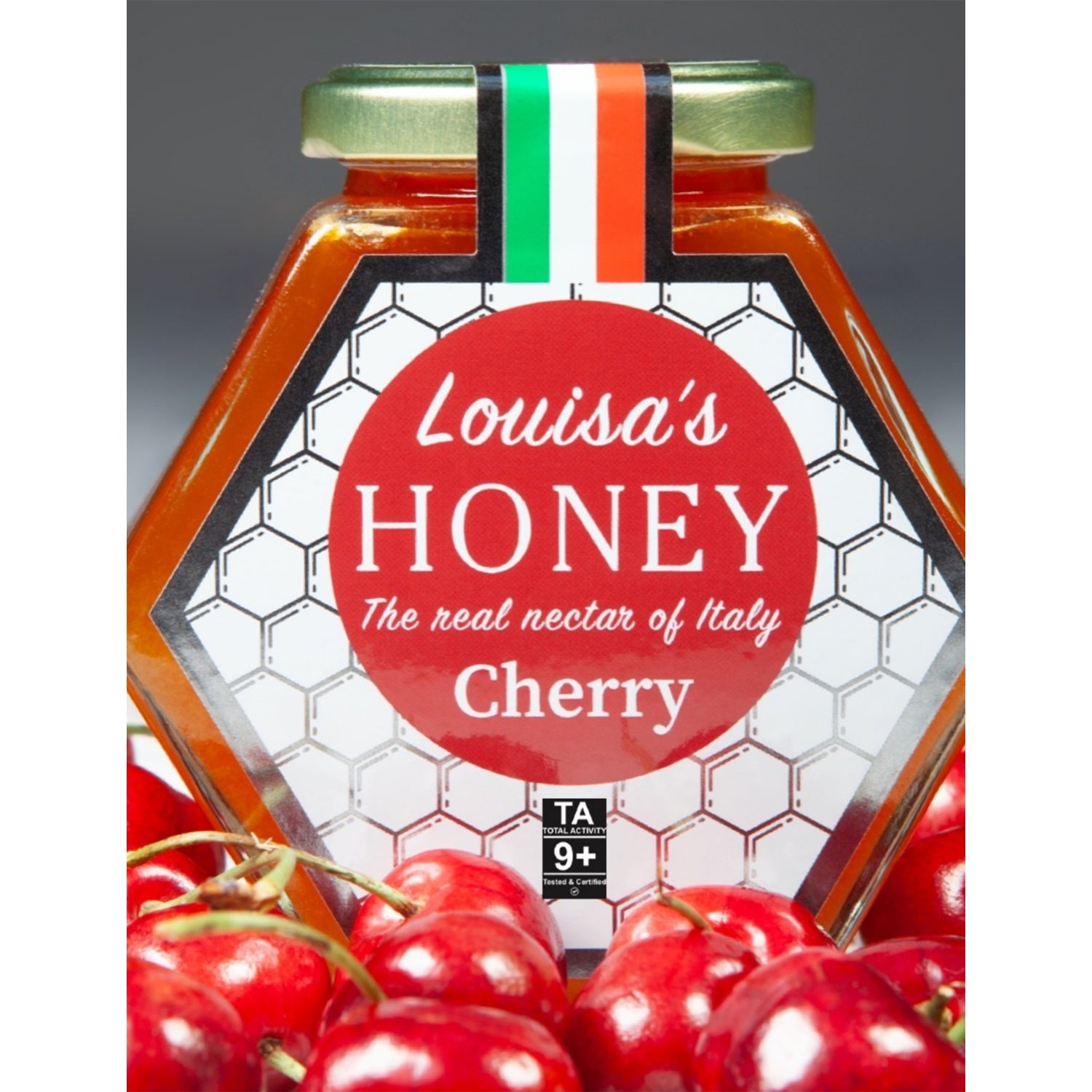 Louisa's raw cherry honey 400g, imported from the UK