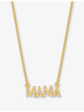 Rachel Jackson gold-plated sterling silver Mama necklace with cubic zirconia (British brand)