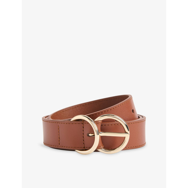 Double-Ring Leather Belt - S
