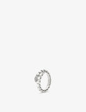 Serpenti Viper 18ct White-Gold and 0.14ct Brilliant-Cut Pavé Diamond Ring - S