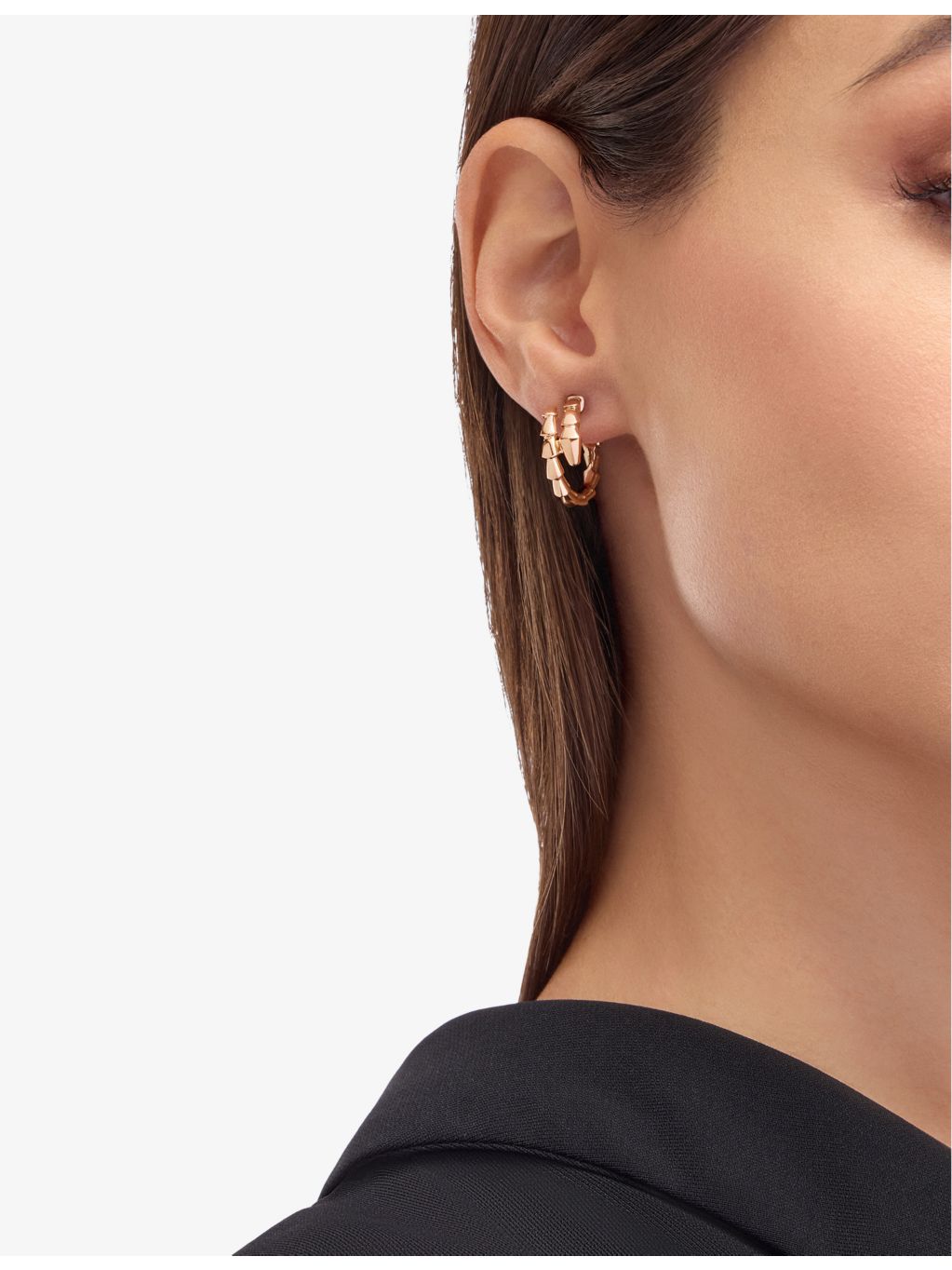 Bulgari Serpenti Viper 18ct rose-gold hoop earrings - British product