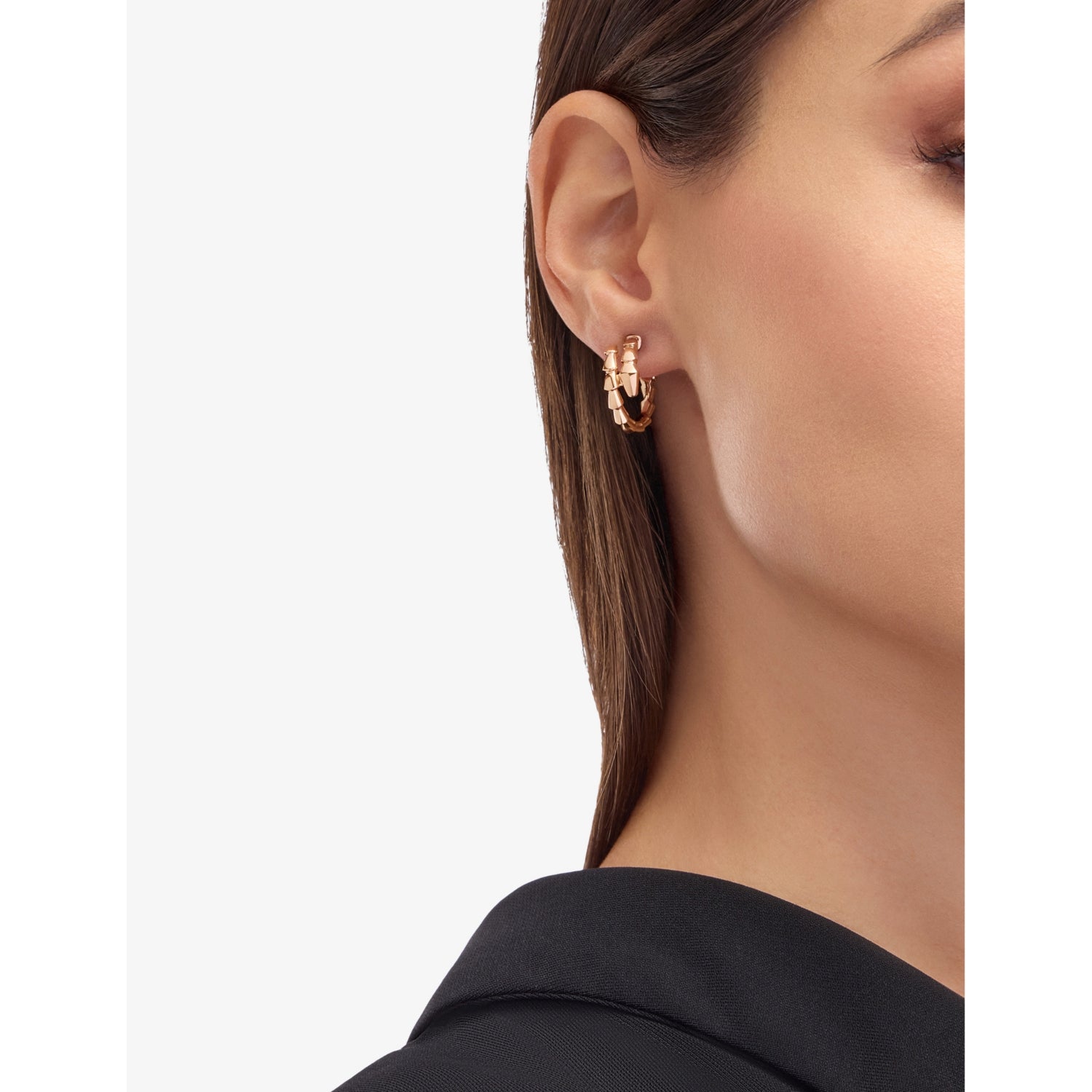 Bulgari Serpenti Viper 18ct rose-gold hoop earrings - British product