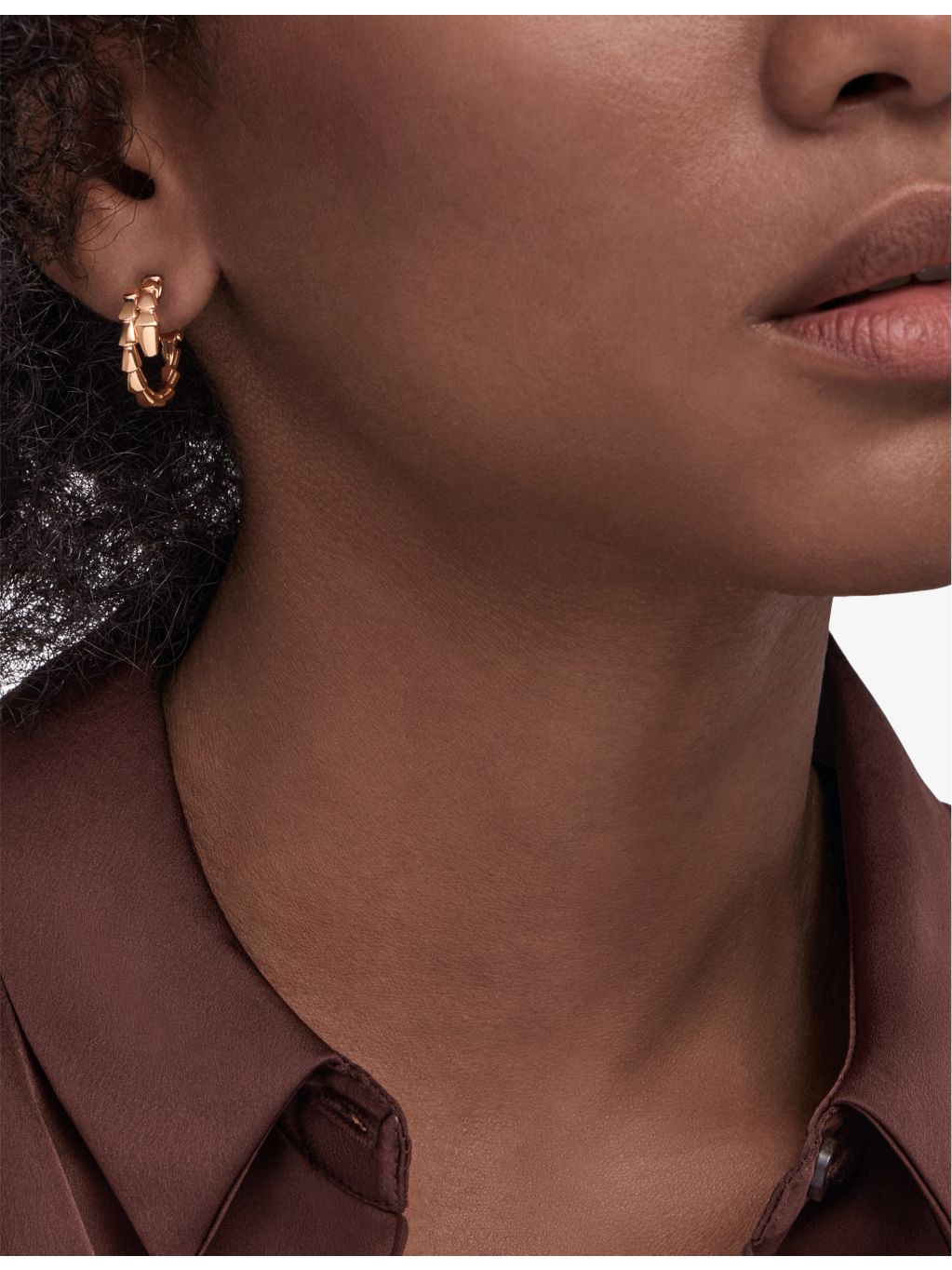 Bulgari Serpenti Viper 18ct rose-gold hoop earrings - British product