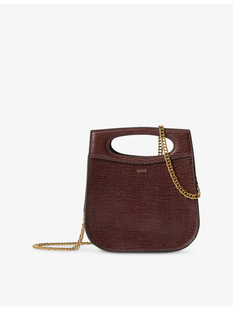 Soeur Cheri mini logo-embossed leather crossbody bag - British product