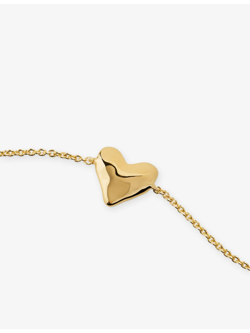 Monica Vinader heart charm bracelet in 18ct yellow gold vermeil - British product
