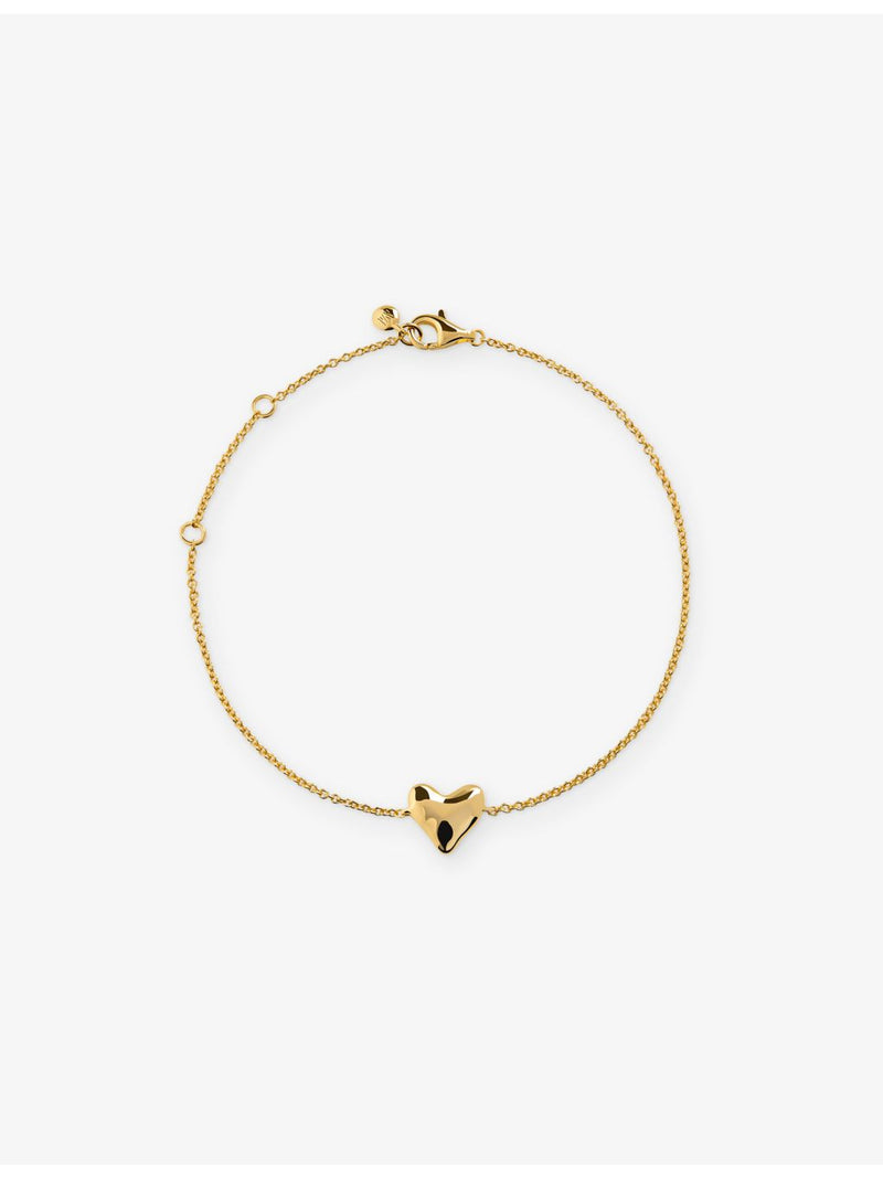 Monica Vinader heart charm bracelet in 18ct yellow gold vermeil - British product