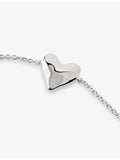 Monica Vinader sterling silver heart charm bracelet with adjustable chain, UK version