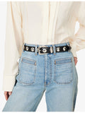 KHAITE Benny studded leather belt 3cm, imported from the UK