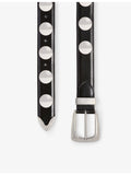 KHAITE Benny studded leather belt 3cm, imported from the UK