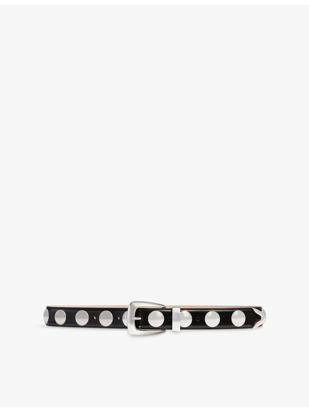 KHAITE Benny studded leather belt 3cm, imported from the UK