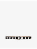 KHAITE Benny studded leather belt 3cm, imported from the UK
