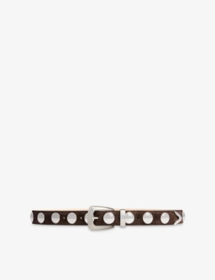 KHAITE Benny Studded Suede Belt