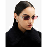 Gucci GG1808S rectangle metal sunglasses 52mm, imported from the UK