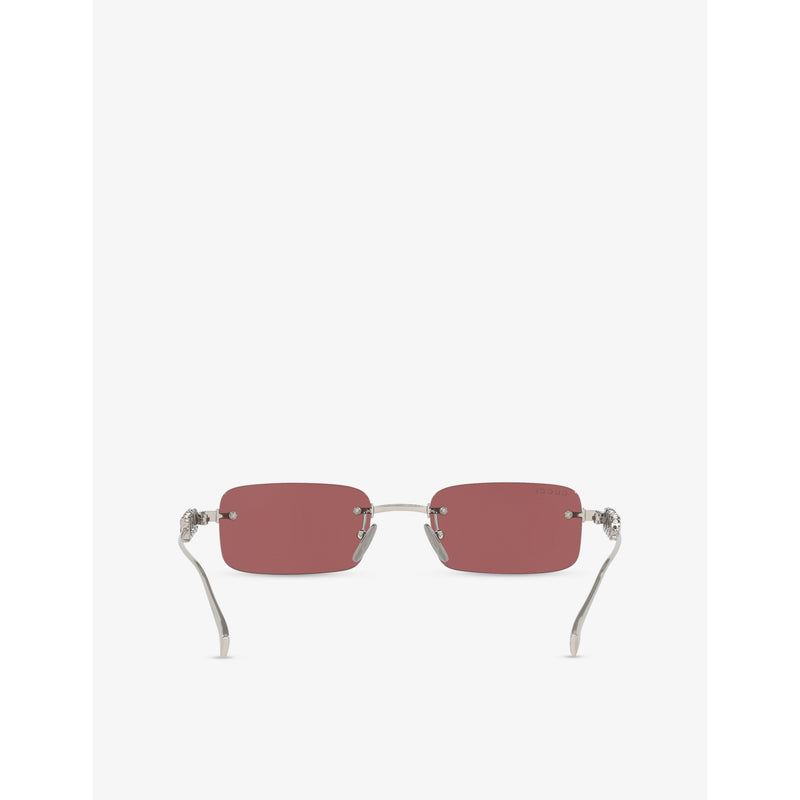 Gucci GG1808S rectangle metal sunglasses 52mm, imported from the UK
