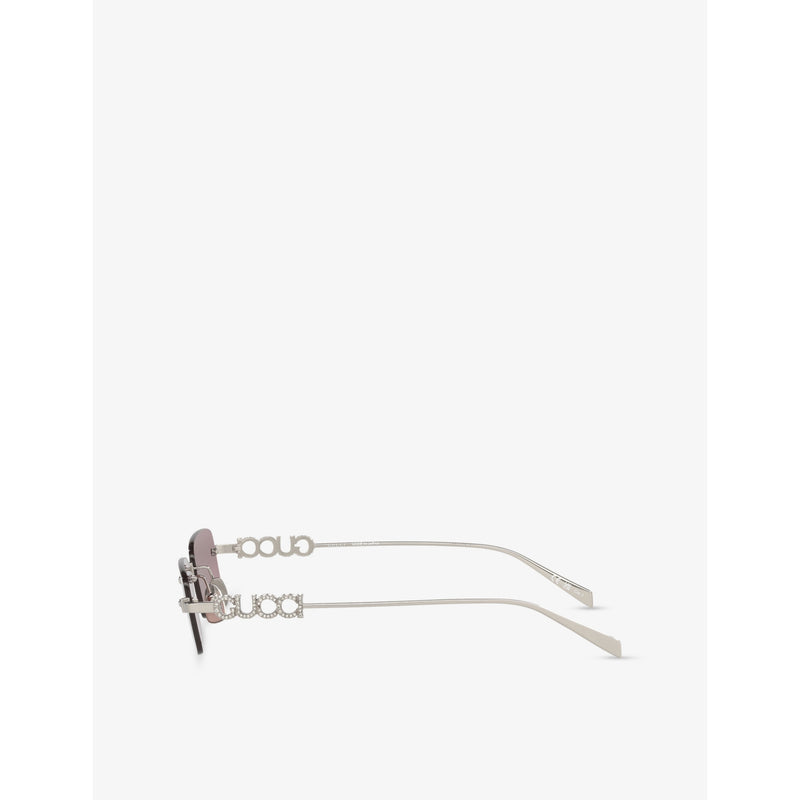 Gucci GG1808S rectangle metal sunglasses 52mm, imported from the UK