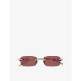 Gucci GG1808S rectangle metal sunglasses 52mm, imported from the UK