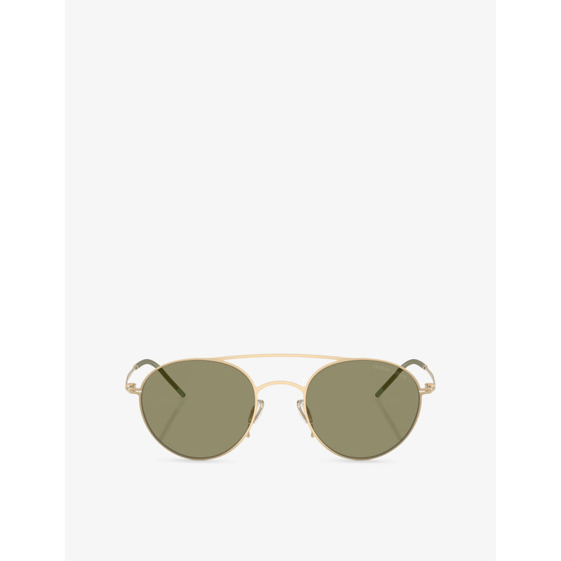 Giorgio Armani AR6169 round-frame metal sunglasses, UK version