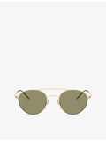 Giorgio Armani AR6169 round-frame metal sunglasses, UK version