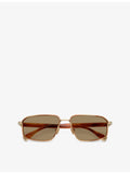 Brunello Cucinelli rectangular metal sunglasses BC2009ST - British product