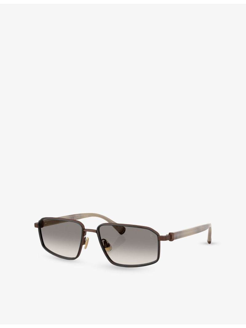 Brunello Cucinelli BC2009ST titanium irregular-frame sunglasses (British brand)