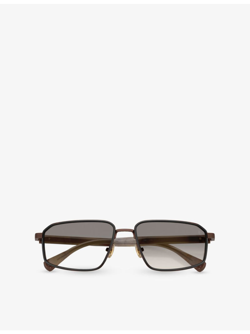 Brunello Cucinelli BC2009ST titanium irregular-frame sunglasses (British brand)