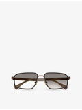 Brunello Cucinelli BC2009ST titanium irregular-frame sunglasses (British brand)