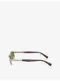 Brunello Cucinelli Paloma rectangular metal sunglasses, UK version