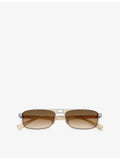 Brunello Cucinelli Paloma rectangle metal sunglasses, UK version