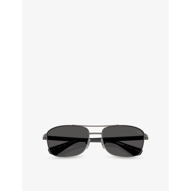 Burberry BE3163 rectangle-frame metal sunglasses (British brand)