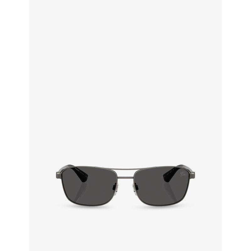 Burberry BE3163 rectangle-frame metal sunglasses (British brand)