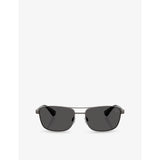 Burberry BE3163 rectangle-frame metal sunglasses (British brand)