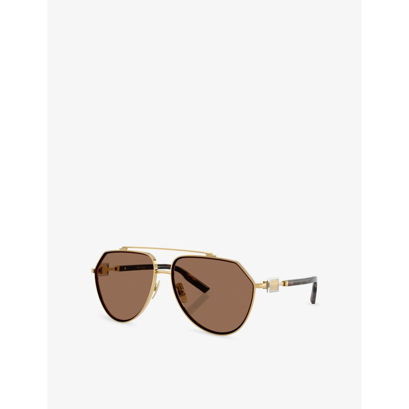 Dolce & Gabbana DG2315 pilot-frame metal sunglasses, UK version