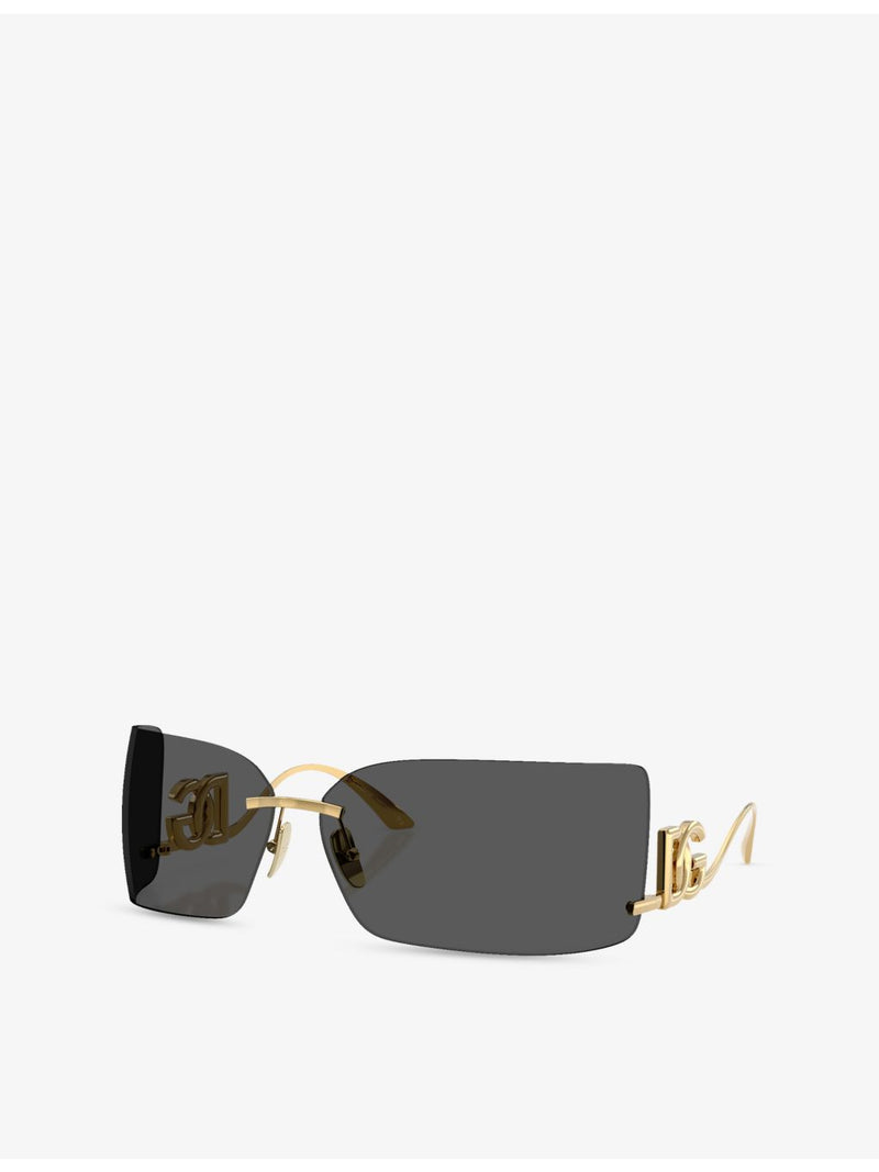 Dolce & Gabbana DG2319 irregular-frame metal sunglasses, imported from the UK