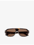 Dolce & Gabbana pilot frame acetate sunglasses with tortoiseshell finish (British brand)