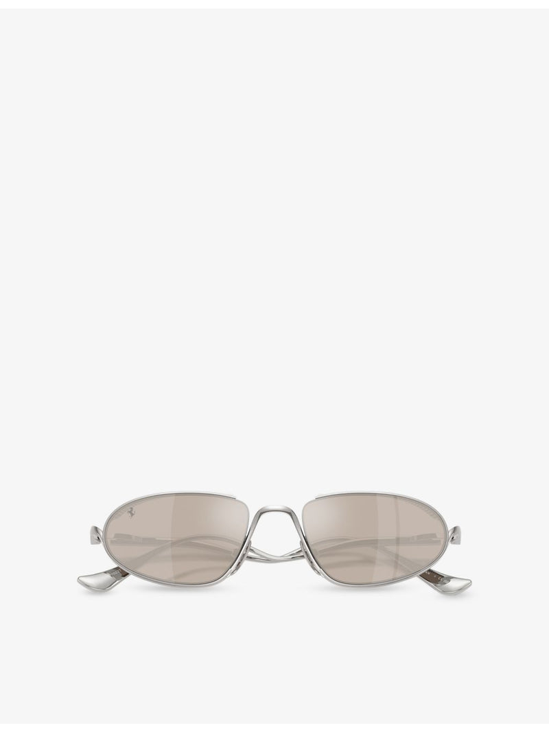 Ferrari FH1022T oval-frame metal sunglasses with tinted lenses, imported from the UK