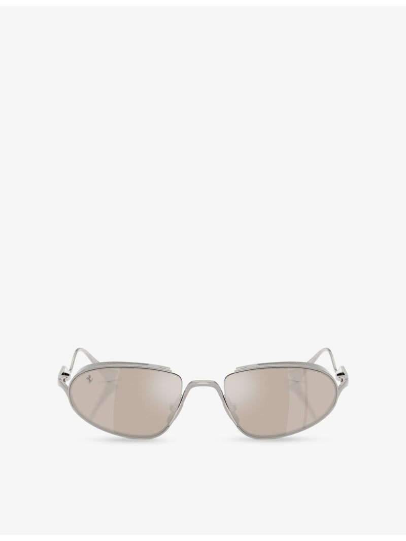 Ferrari FH1022T oval-frame metal sunglasses with tinted lenses, imported from the UK