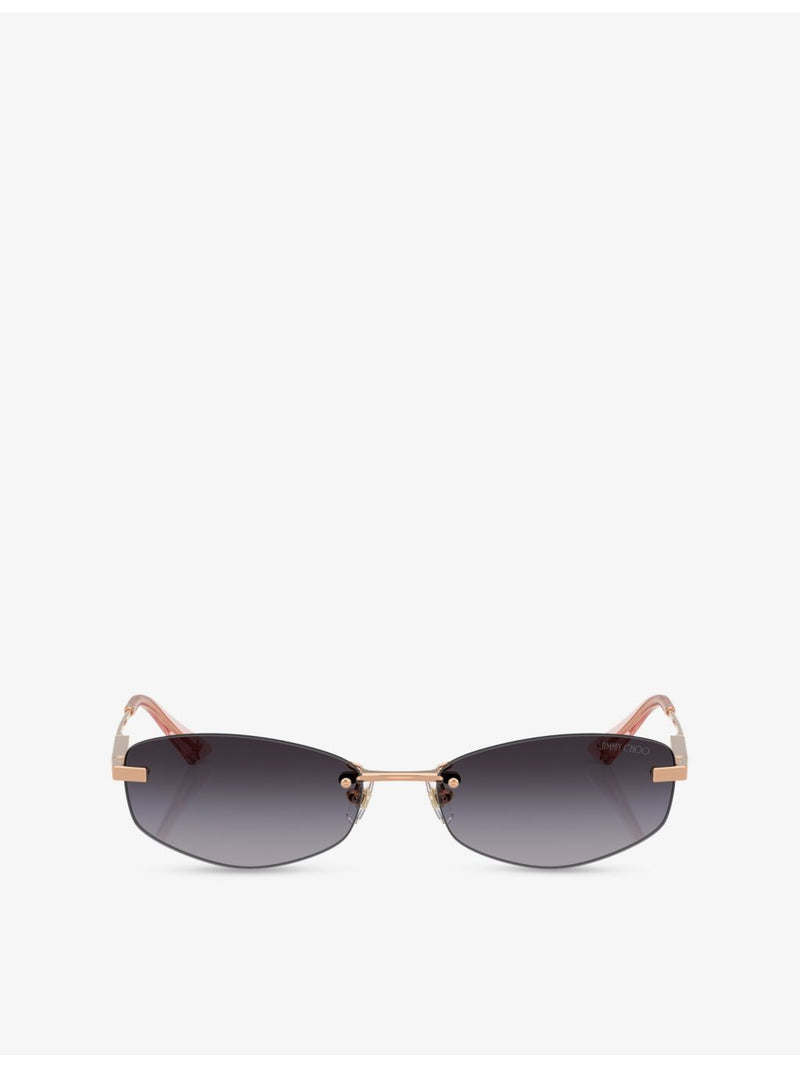 Jimmy Choo JC4013D oval-frame metal sunglasses (British brand)