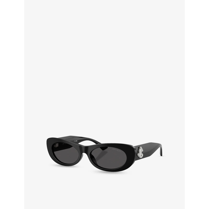 Jimmy Choo oval-frame acetate sunglasses (British brand)