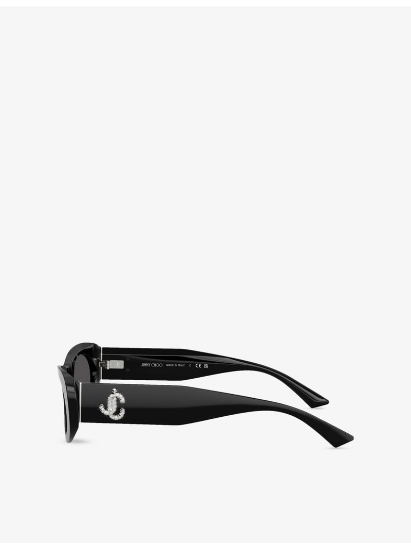 Jimmy Choo oval-frame acetate sunglasses (British brand)