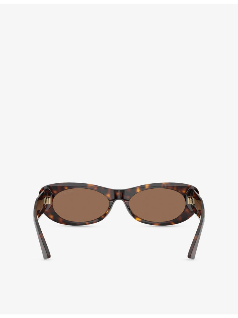 Jimmy Choo oval-frame acetate sunglasses with tortoiseshell finish (British brand)