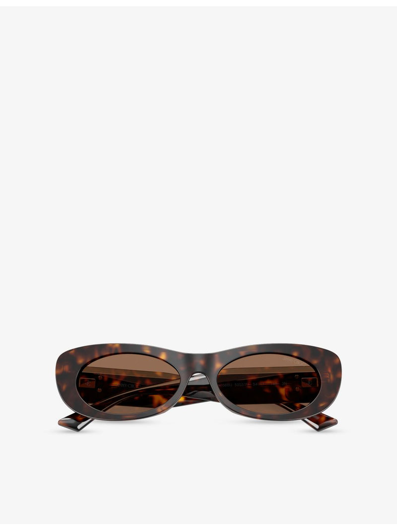 Jimmy Choo oval-frame acetate sunglasses with tortoiseshell finish (British brand)