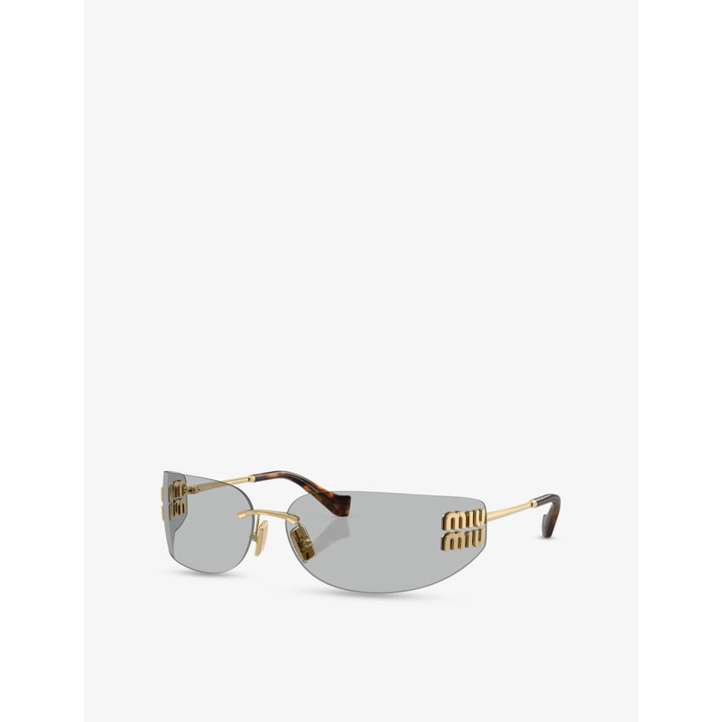 Miu Miu metal sunglasses with square frame and tinted lenses, UK version