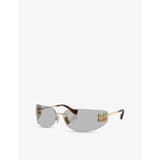 Miu Miu metal sunglasses with square frame and tinted lenses, UK version
