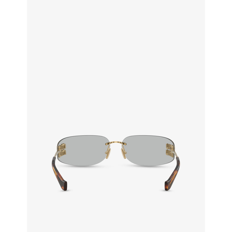 Miu Miu metal sunglasses with square frame and tinted lenses, UK version