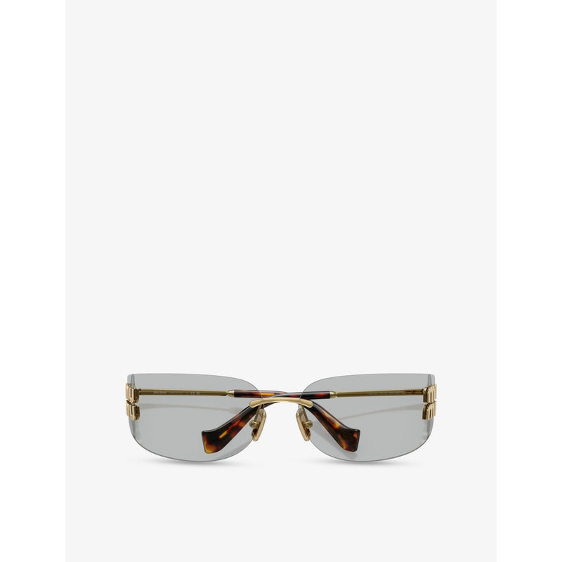Miu Miu metal sunglasses with square frame and tinted lenses, UK version