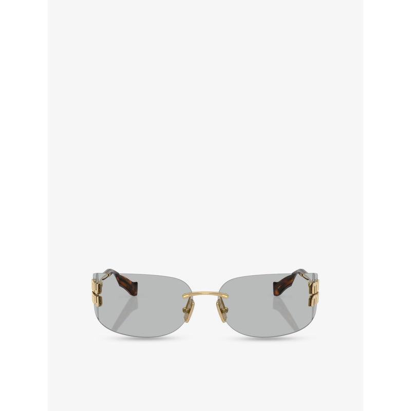 Miu Miu metal sunglasses with square frame and tinted lenses, UK version