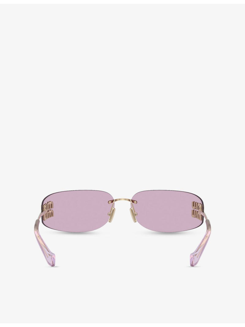 Miu Miu MU A51S square-frame metal sunglasses, UK version